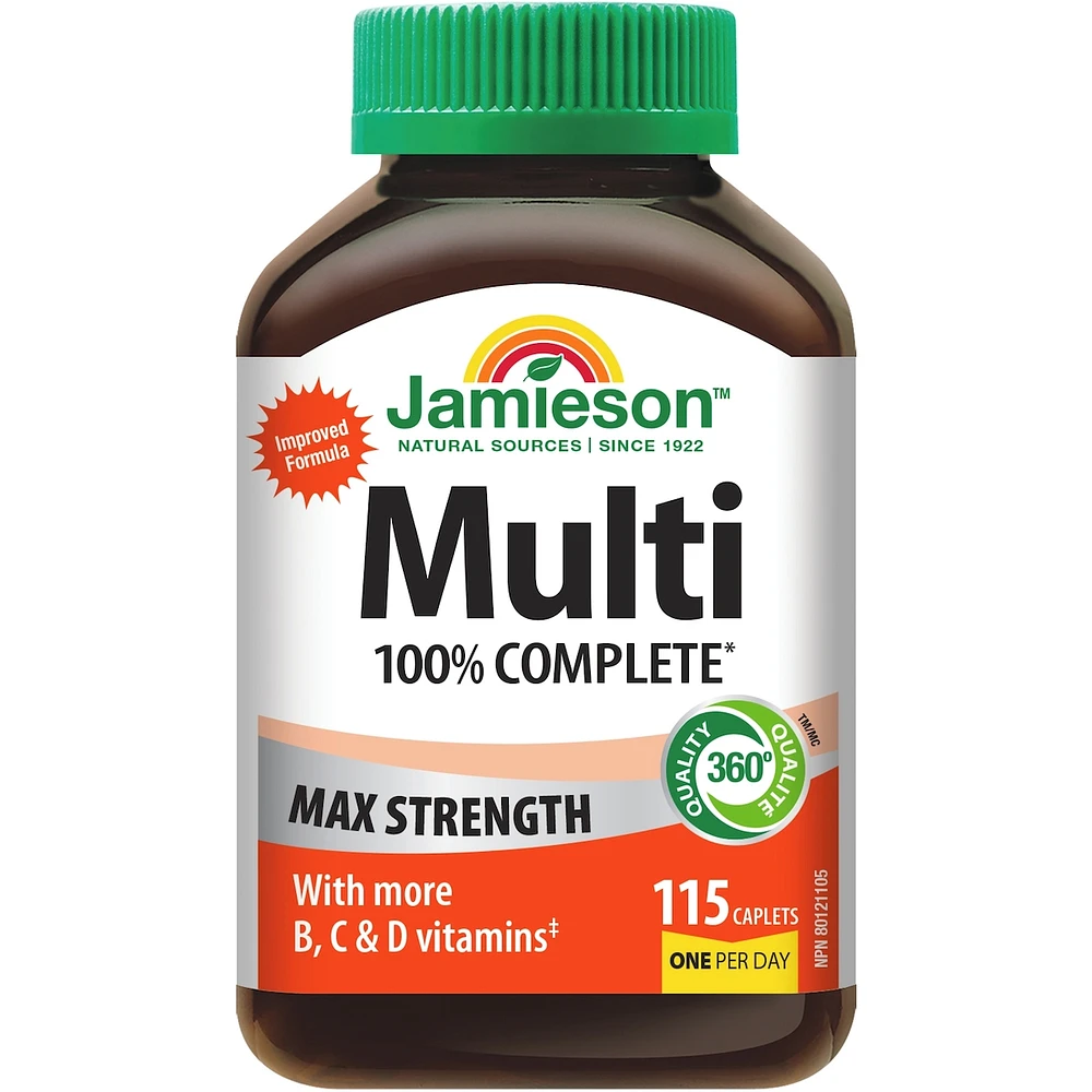 100% Complete Multivitamin Max Strength 115 ct