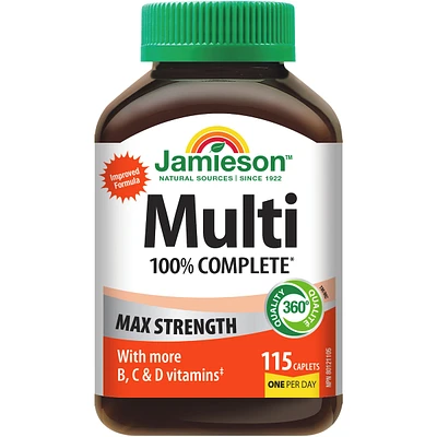 100% Complete Multivitamin Max Strength 115 ct