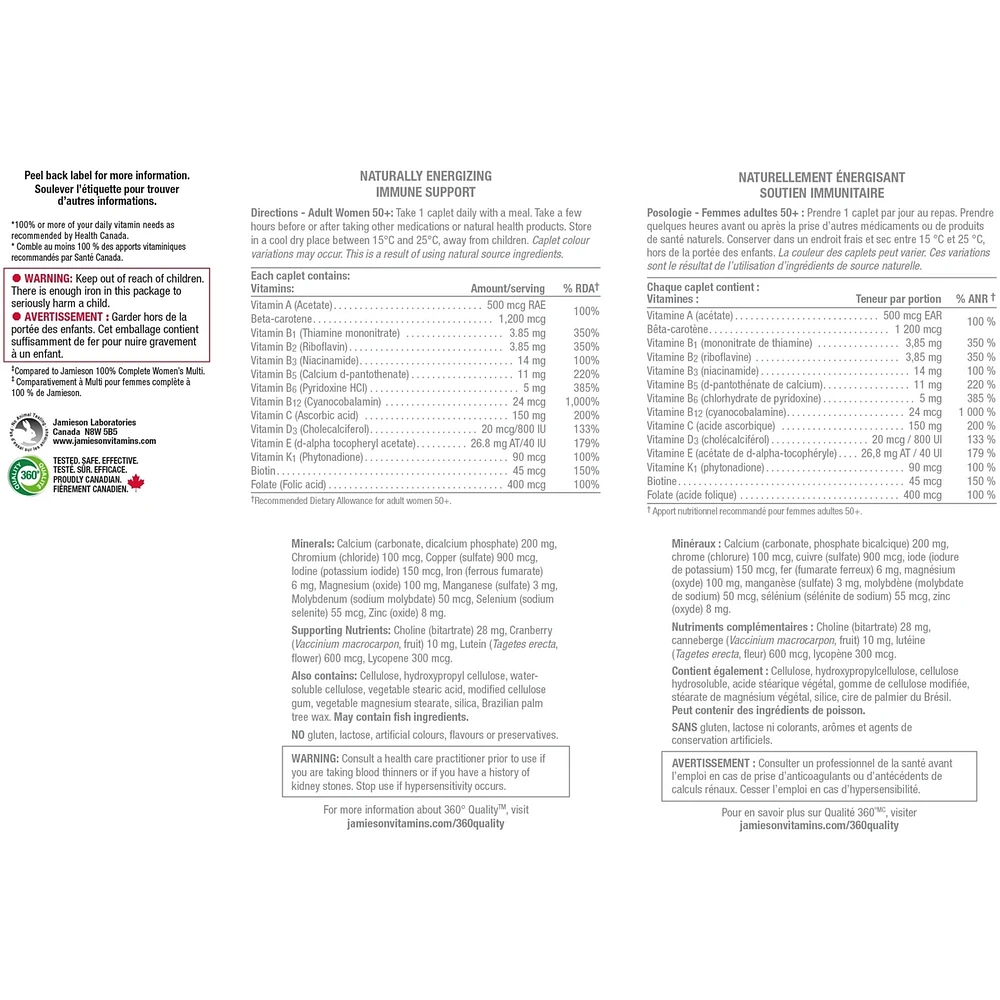 100% Complete Multivitamin for Women 50+ 115 ct