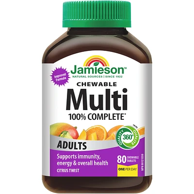 100% Complete Multivitamin Chewable for Adults 80 ct
