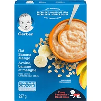 Céréales pour bébés GERBER Étape 3 Avoine avec banane et mangue
