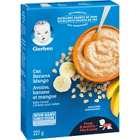 Céréales pour bébés GERBER Étape 3 Avoine avec banane et mangue