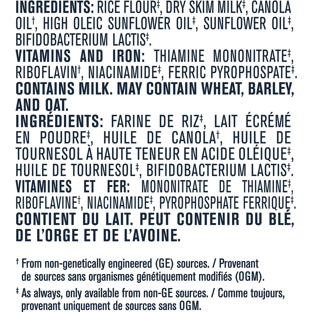 Céréales pour bébés Étape 1 de riz