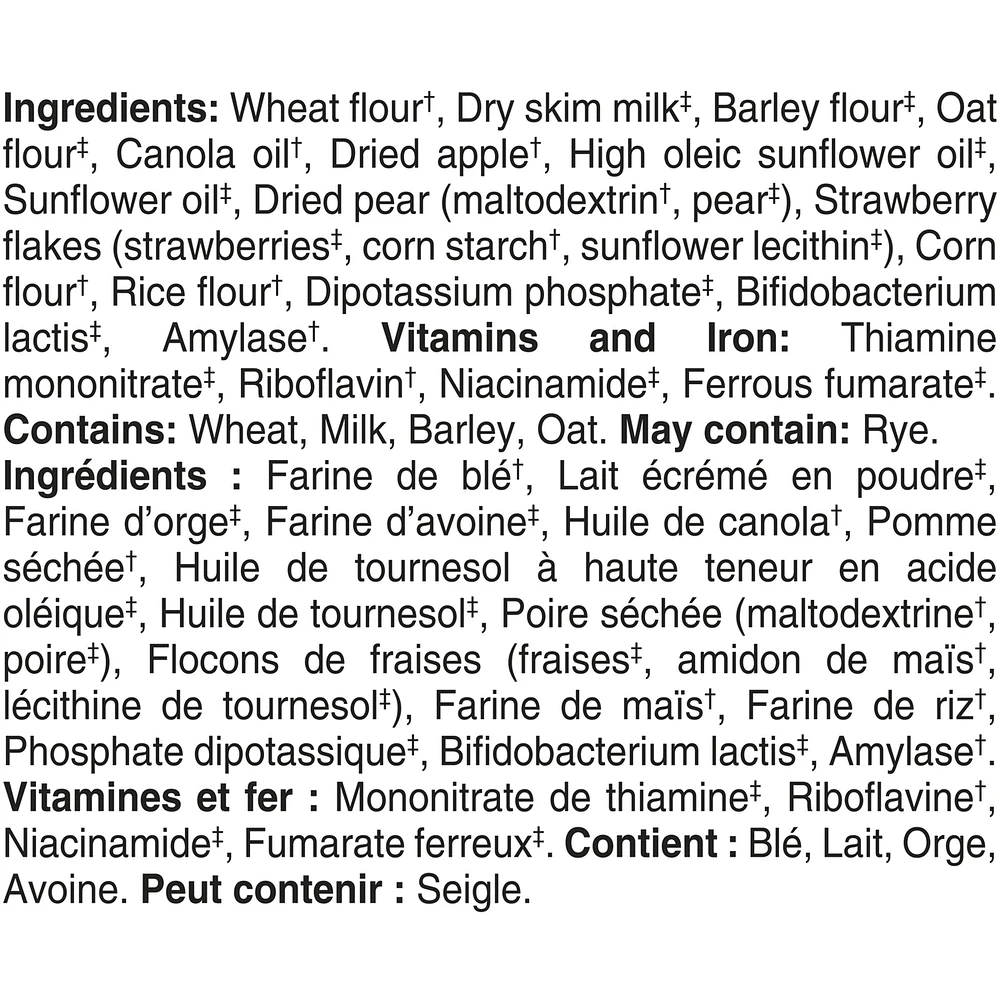 Céréales pour bébés Étape 2 Avoine et multigrains avec fruits