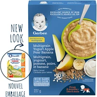 Céréales bébés Multigrains yogourt, pomme, poire, banana