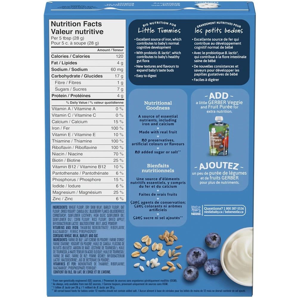 Céréales pour bébés Étape 3 Multigrains avec yogourt et bleuet