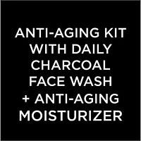 Pure Charcoal Face Wash + Vita Lift Anti-Aging Moisturizer Skin Care Kit with Charcoal + French Vine Extract