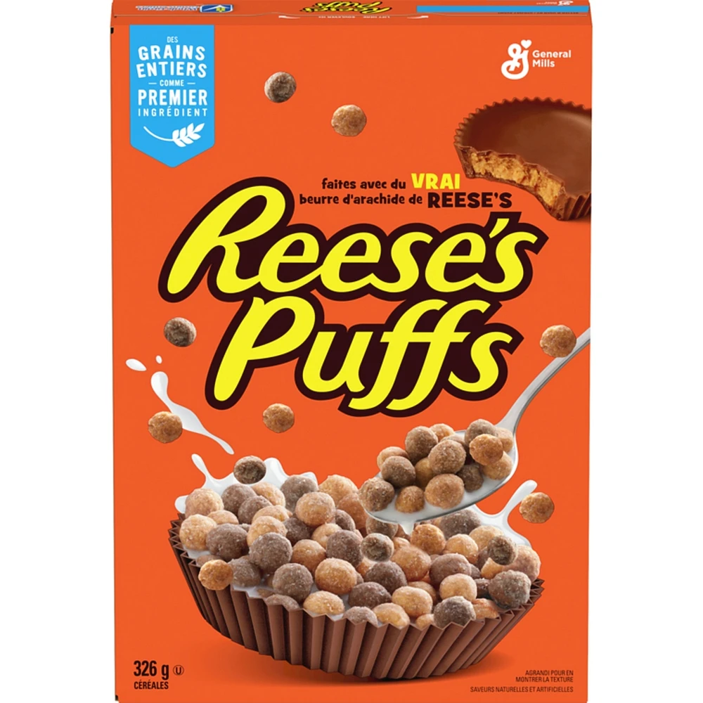 Reese's Puffs Breakfast Cereal, Peanut Butter Chocolate, Whole Grains