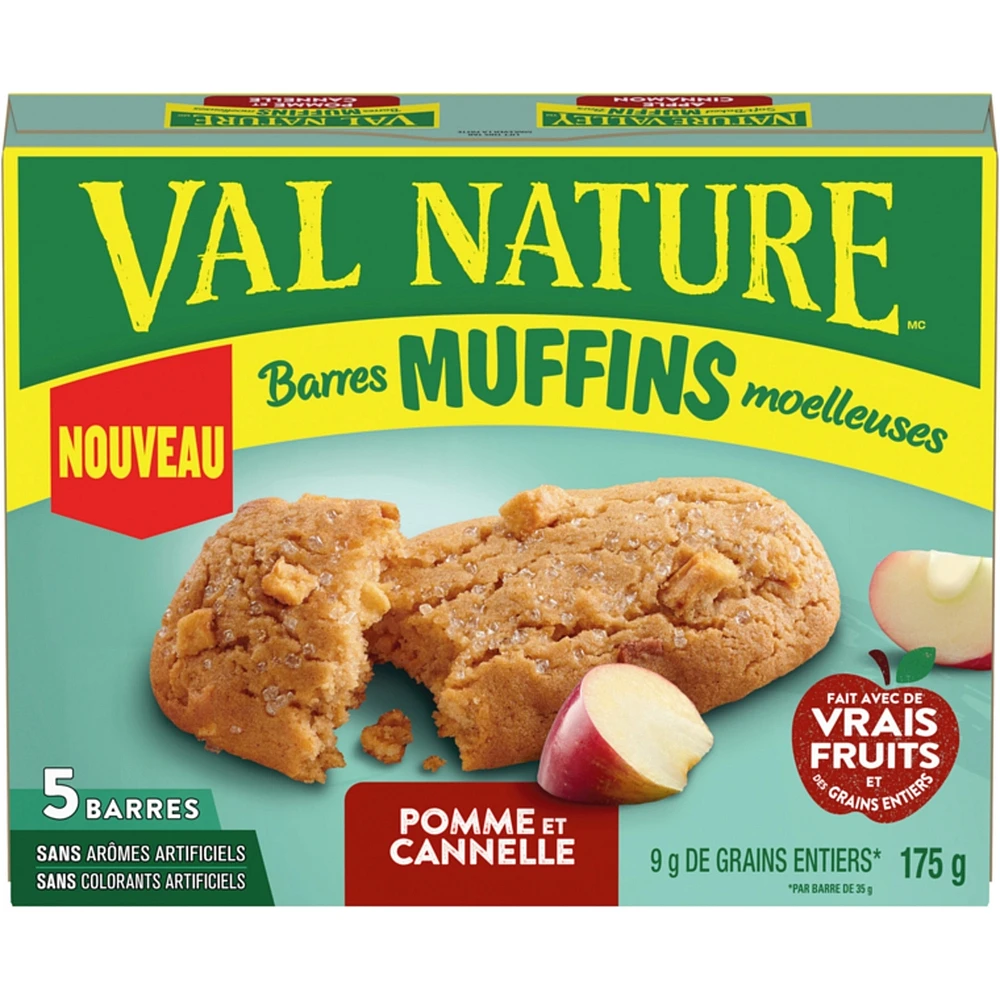 Muffins Moelleuse, Pomme et Cannelle, Barre à Emporter, 5 Barres