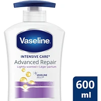 Vaseline Intensive Care Body Lotion deep moisturizer for dry skin Advanced Repair lightly scented with micro-droplets of Vaseline Jelly 600 ml