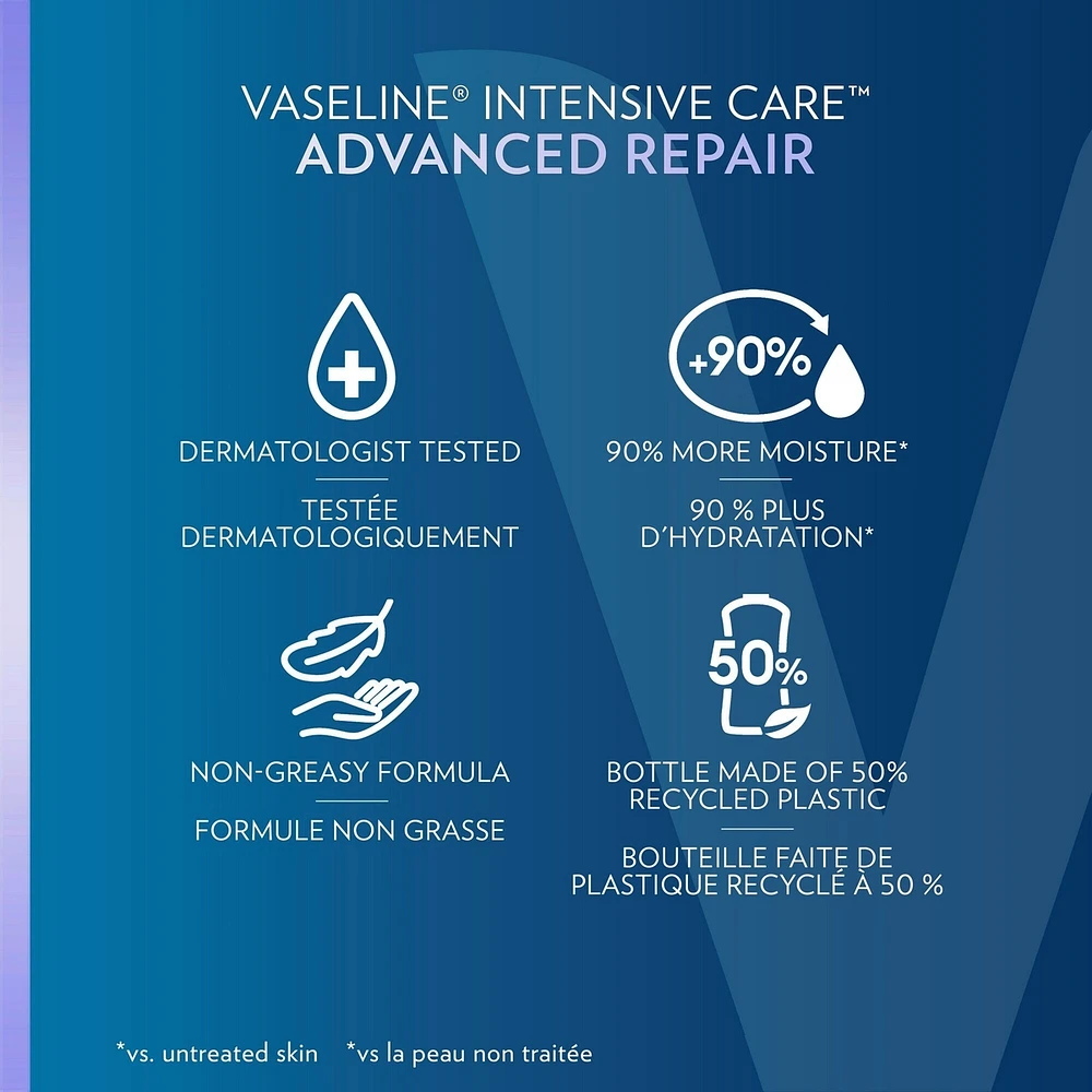 Vaseline Intensive Care Body Lotion deep moisturizer for dry skin Advanced Repair lightly scented with micro-droplets of Vaseline Jelly 600 ml
