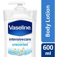 Vaseline Intensive Care Body Lotion for sensitive and dry skin Advanced Repair unscented, moisturizing body cream 600 ml
