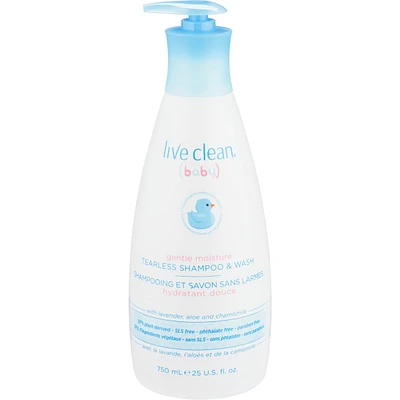 Live Clean Baby Gentle Moisture Tearless Baby Shampoo & Wash