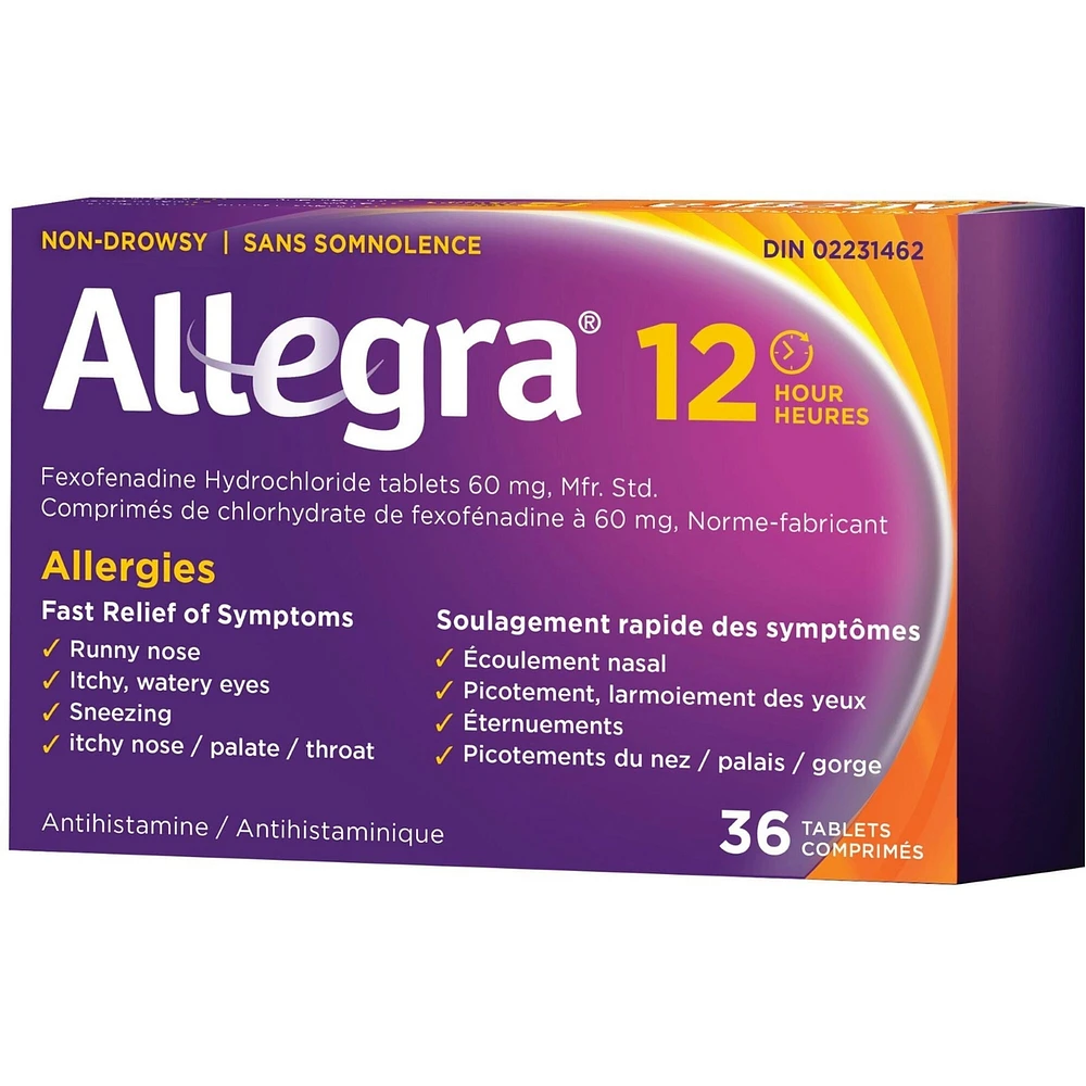12 Hour Allergy Relief Tablets, 60 mg
