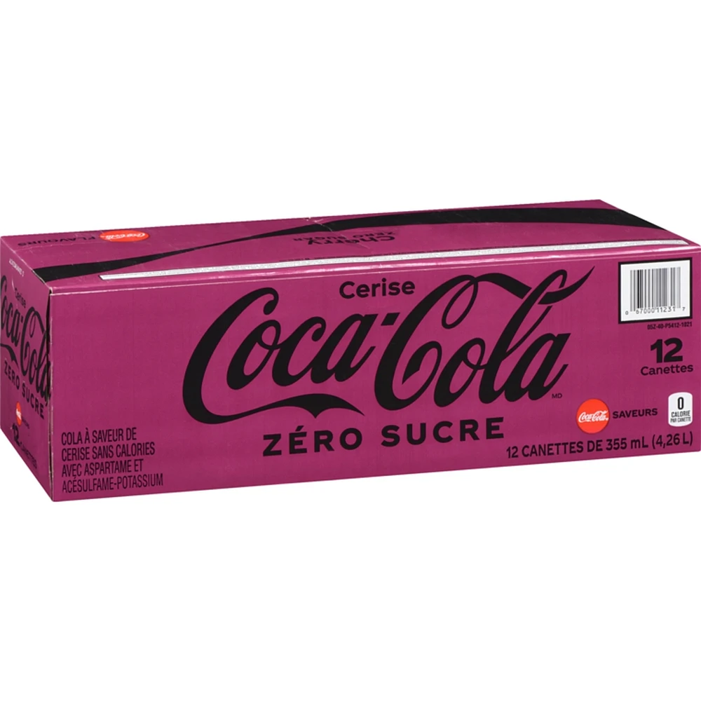 Coke zero cola à saveur de cerise