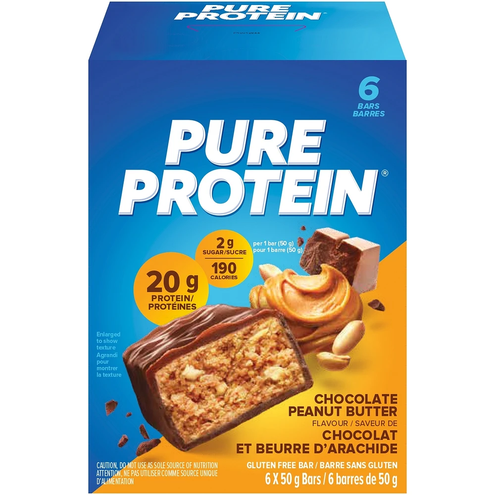 Pure Protein Bars, Chocolate Peanut Butter, Gluten Free Snack Bars