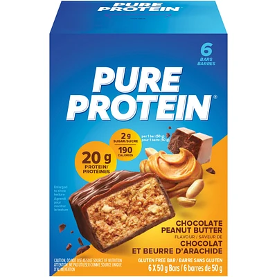 Pure Protein Bars, Chocolate Peanut Butter, Gluten Free Snack Bars
