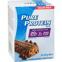 Pure Protein Bars, Chewy Chocolate Chip, Gluten Free Snack Bar