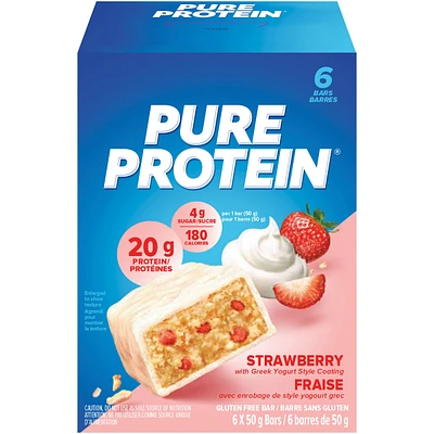 Pure Protein Bars, Strawberry with Greek Yogurt Style Coating,Gluten Free Snack Bar