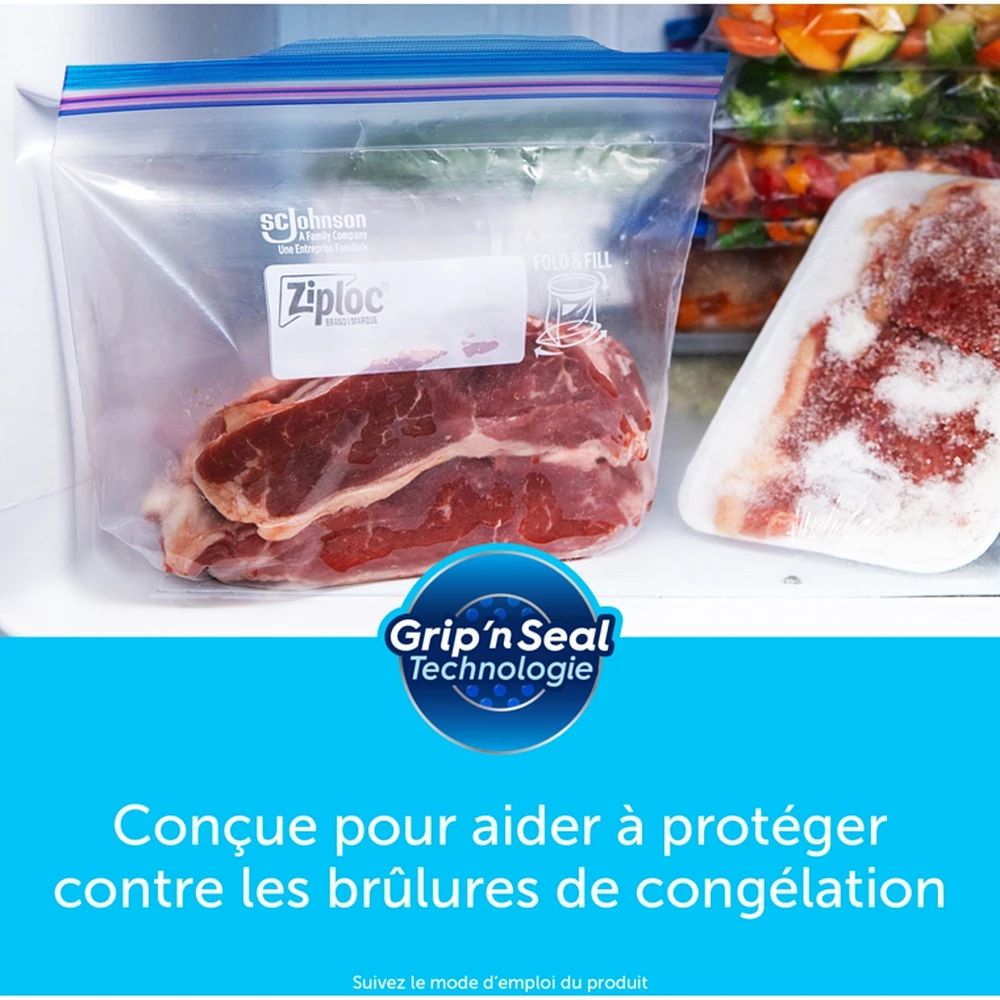 Large Freezer Bags with Stay Open Technology