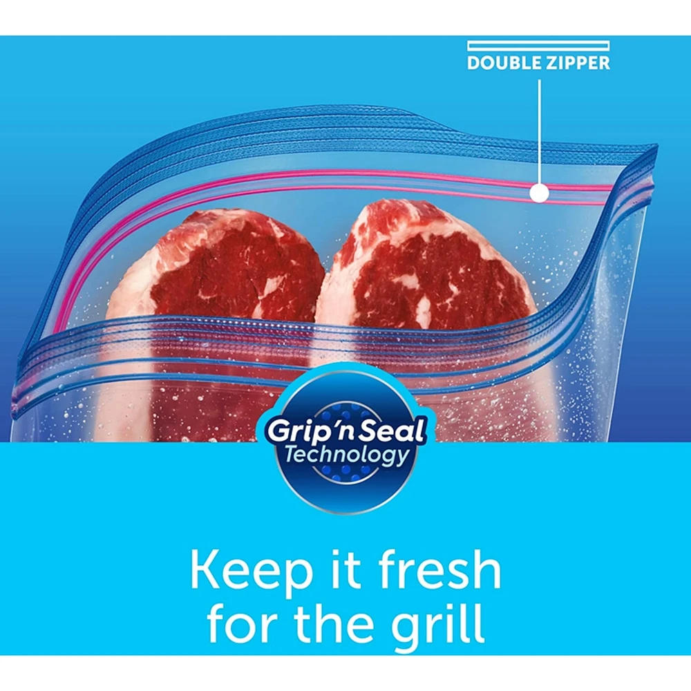 Large Freezer Bags with Stay Open Technology