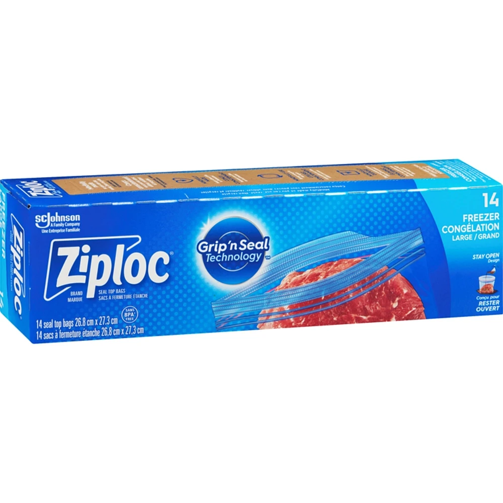 Large Freezer Bags with Stay Open Technology
