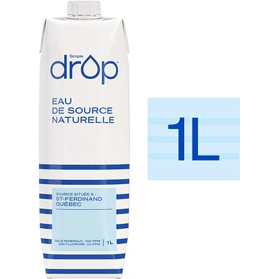 Eau de source naturelle en carton