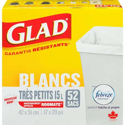 Kitchen Catchers White Garbage Bags - X-Small 15 Litres - Febreze Fresh Clean Scent