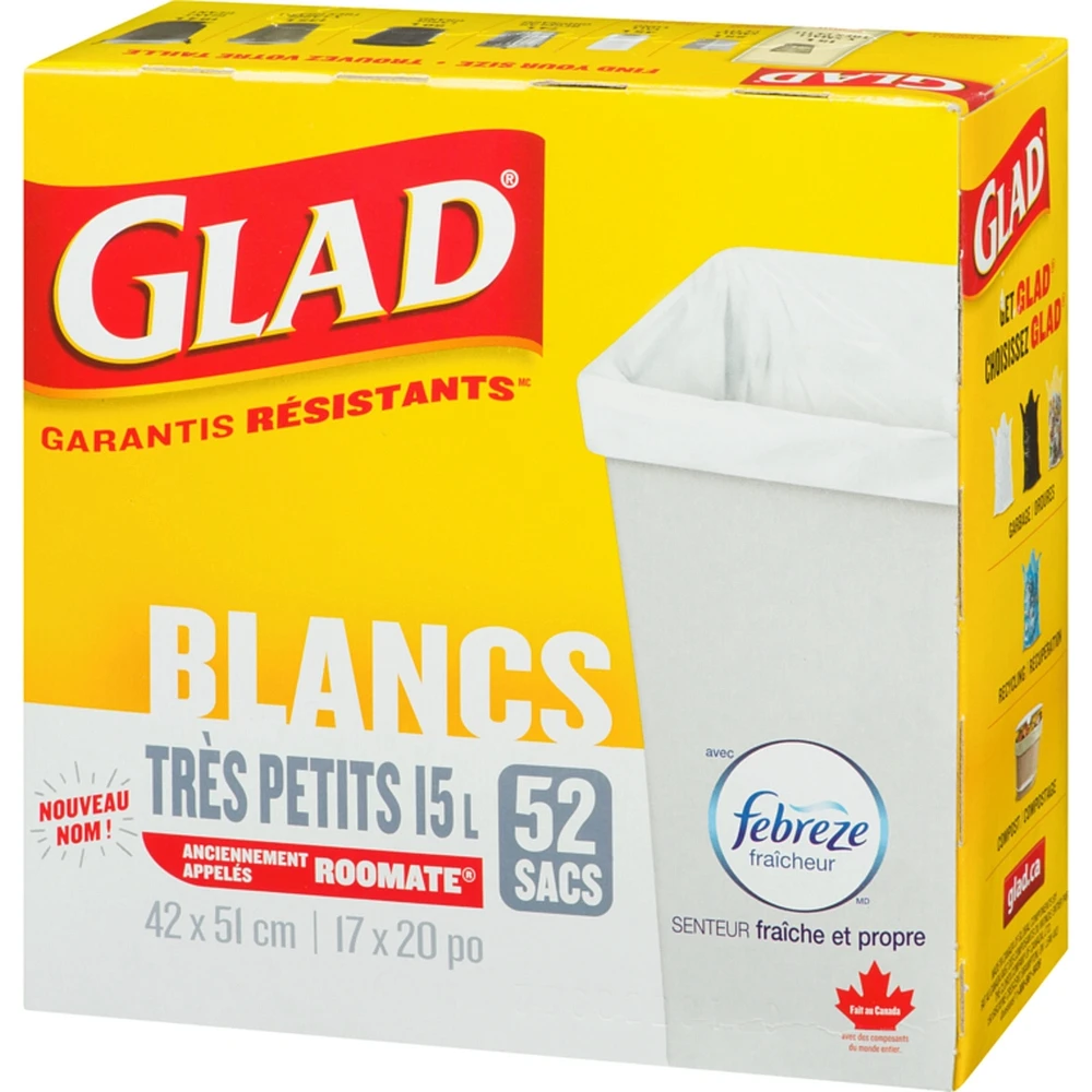 Kitchen Catchers White Garbage Bags - X-Small 15 Litres - Febreze Fresh Clean Scent