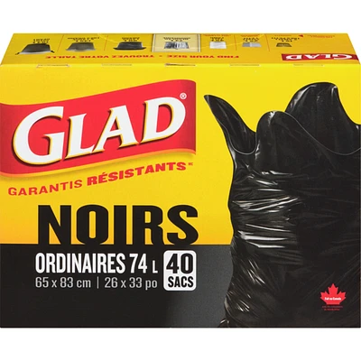 Black Garbage Bags - Regular 74 Litres