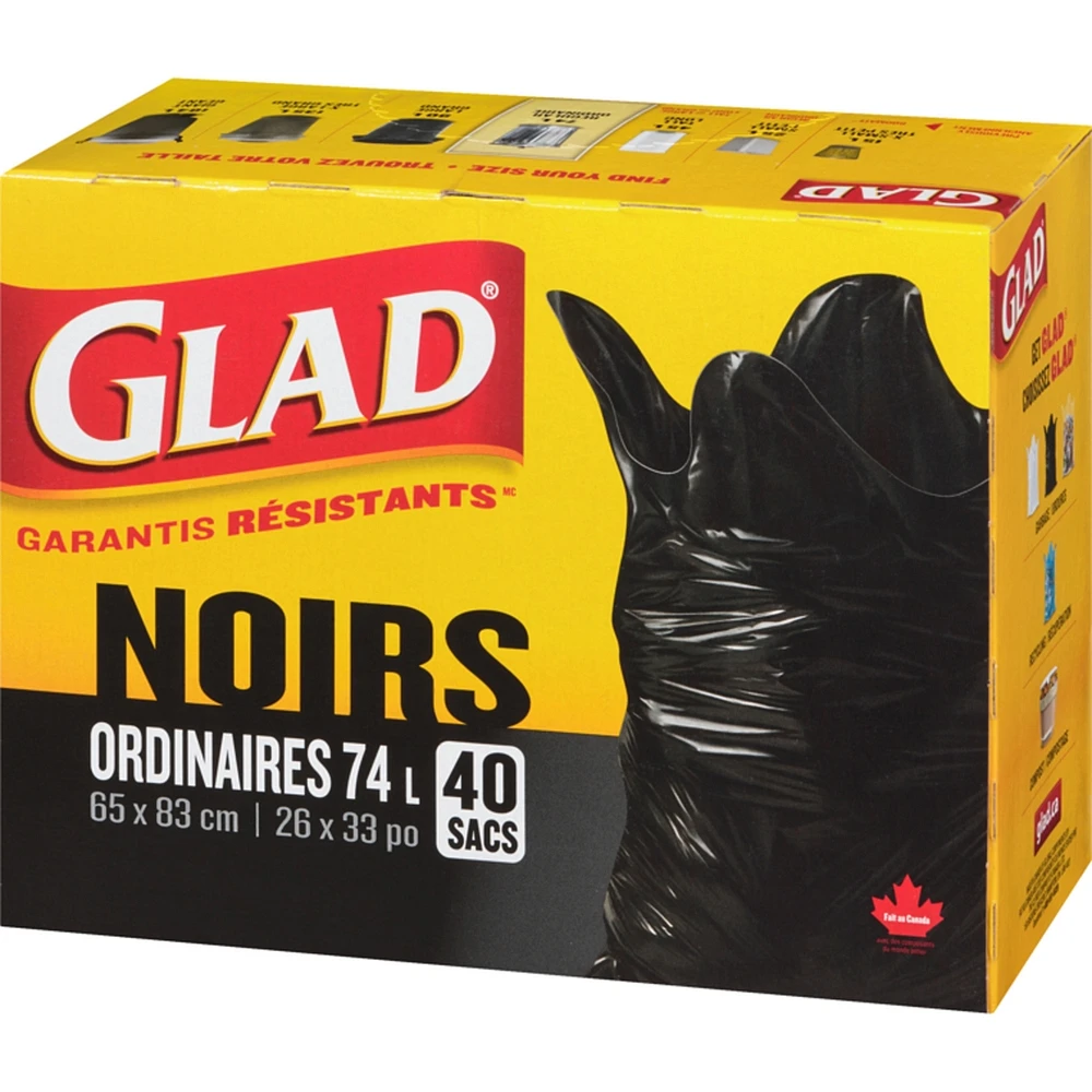 Black Garbage Bags - Regular 74 Litres