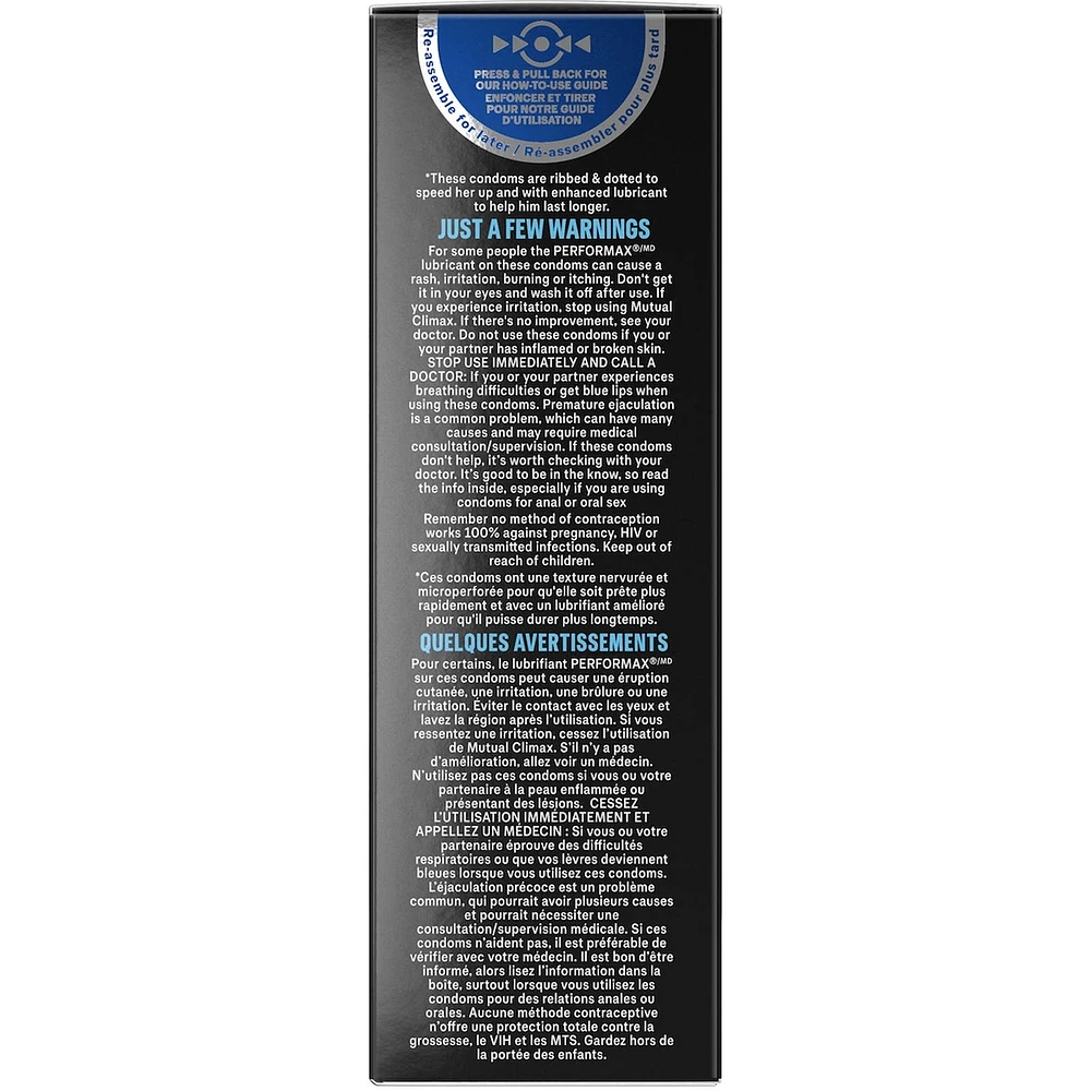 Durex Mutual Climax Condoms, Ribbed and Dotted with Delay Gel