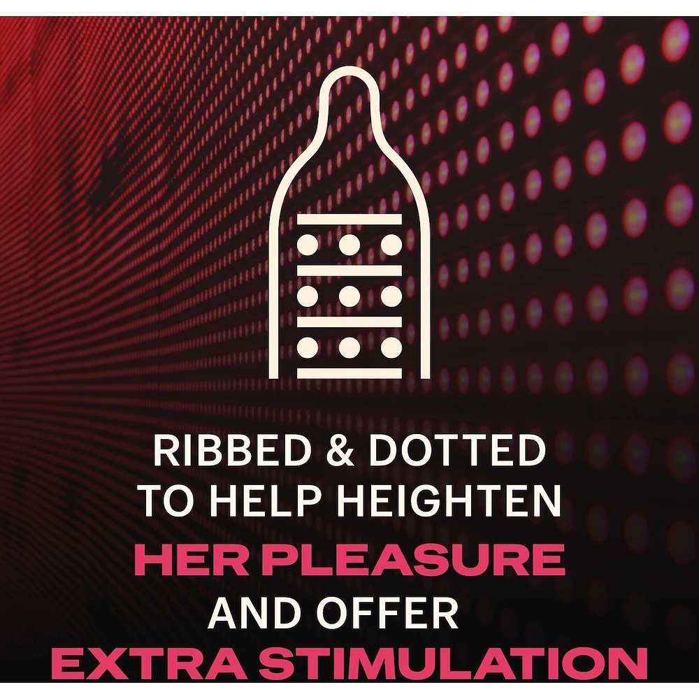Durex Mutual Climax Condoms, Ribbed and Dotted with Delay Gel