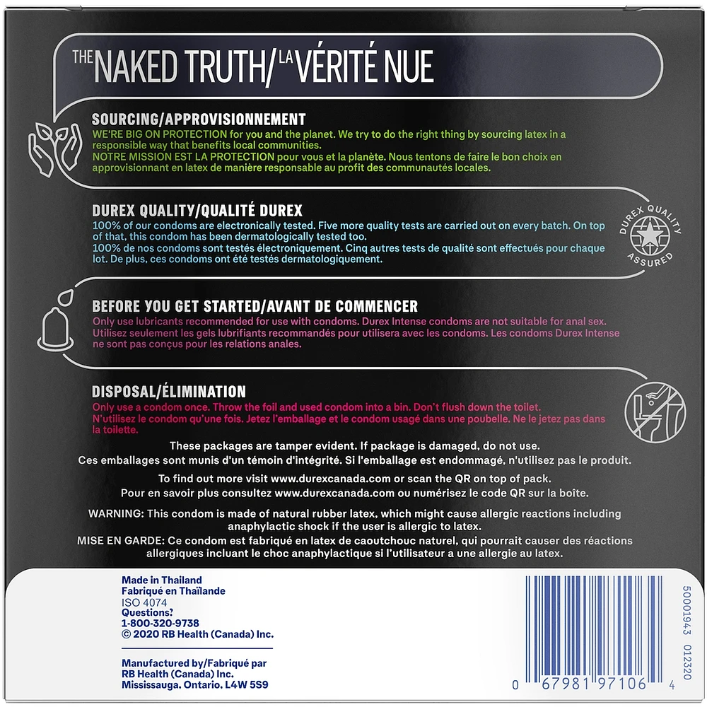 Durex Intense Orgasmic Condoms Ribbed and Dotted