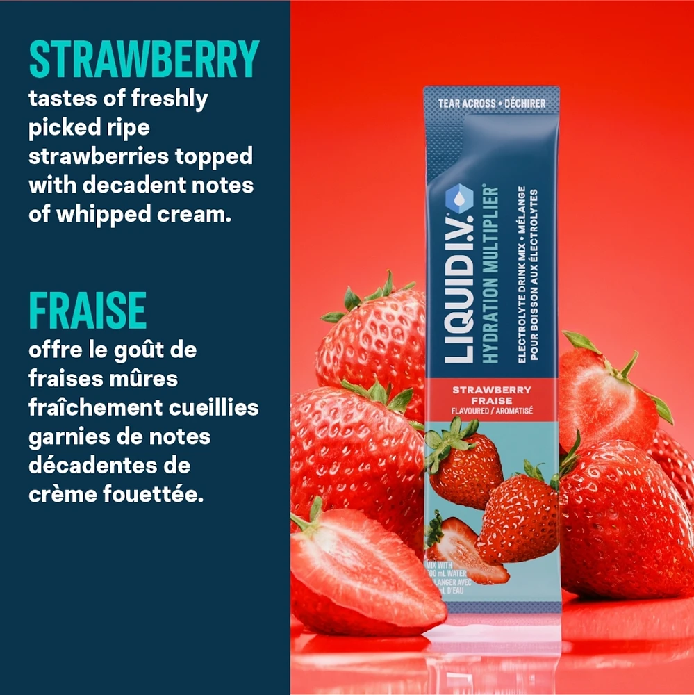 Liquid IV Mélange boisson électrolytes Fraise CT