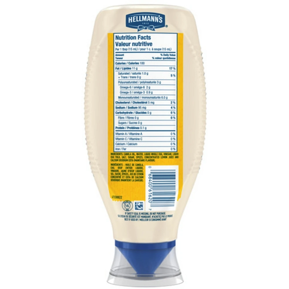 Mayonnaise condiment for salads, burgers, gluten-free