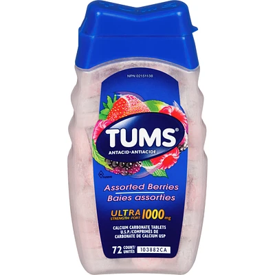 Tums Ultra Assorted Berry 72 count