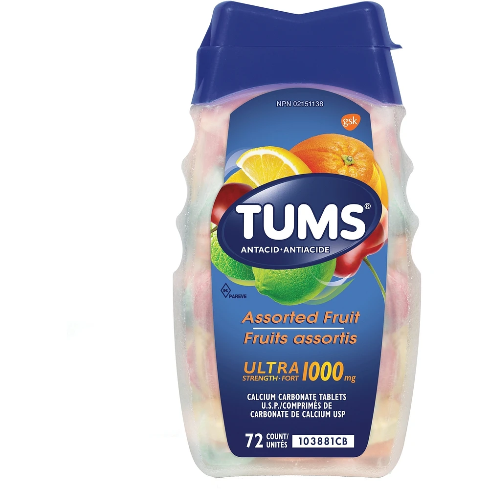 Tums Ultra Assorted Fruit 72 count