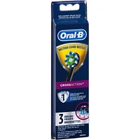 Oral-B CrossAction Electric Toothbrush Replacement Brush Head Refills, Black, 3 Count