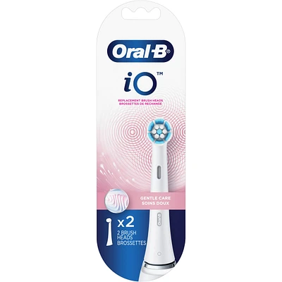 Oral-B iO Gentle Care Replacement Heads, Electric Toothbrush Brush Heads, White, 2 Count