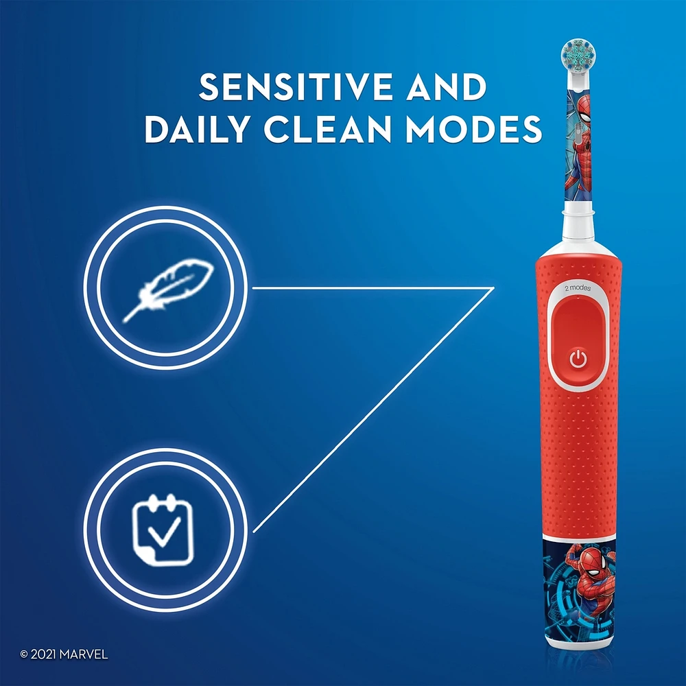 Kids Electric Toothbrush featuring Marvel's Spiderman, for Kids 3+