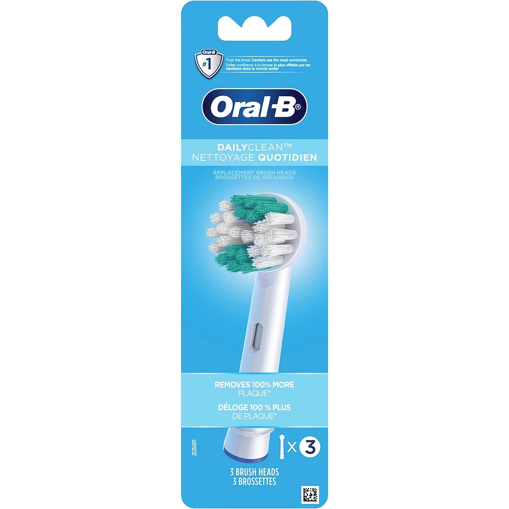 Daily Clean Electric Toothbrush Replacement Brush Heads Refill, 3 count