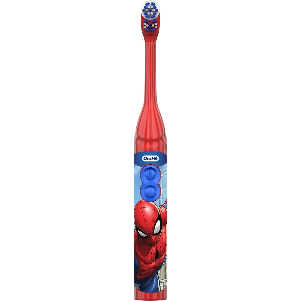 Oral-B Kid's Battery Toothbrush featuring Marvel's Spiderman, Soft Bristles, for Kids 3+
