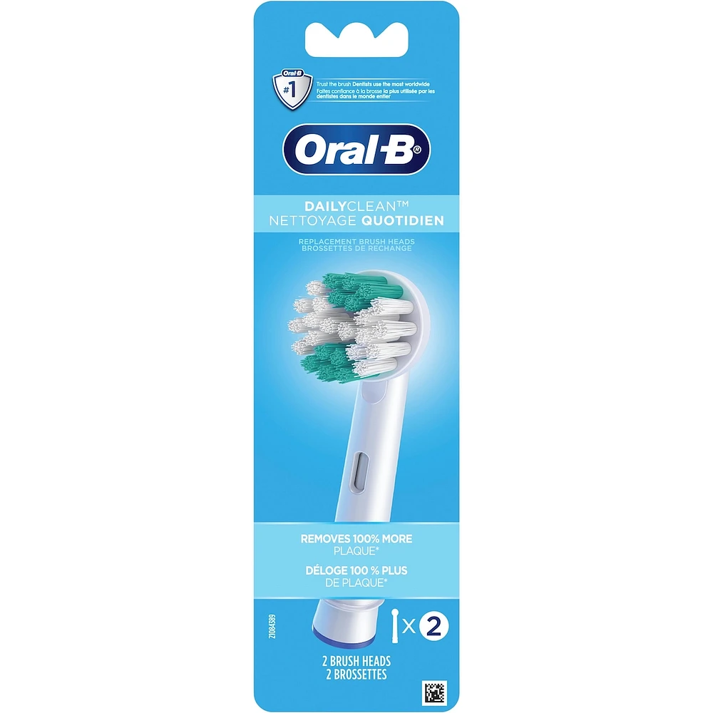 Daily Clean Electric Toothbrush Replacement Brush Heads, 2 Count