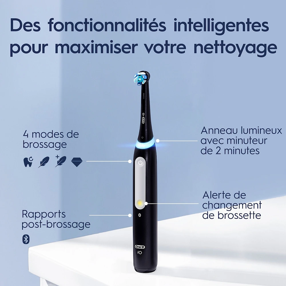 iO Series 4 Electric Toothbrush with (1) Brush Head, Rechargeable, Slate Blue