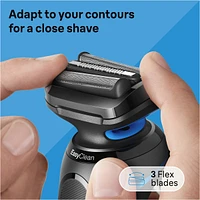 Electric Shaver for Men, Series 5 5118s, Wet & Dry Shave, Turbo Shaving Mode, Foil Shaver, Engineered in Germany, Li-Ion battery up to 50 min, with Precision Trimmer, Blue