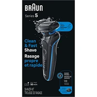 Electric Shaver for Men, Series 5 5118s, Wet & Dry Shave, Turbo Shaving Mode, Foil Shaver, Engineered in Germany, Li-Ion battery up to 50 min, with Precision Trimmer, Blue
