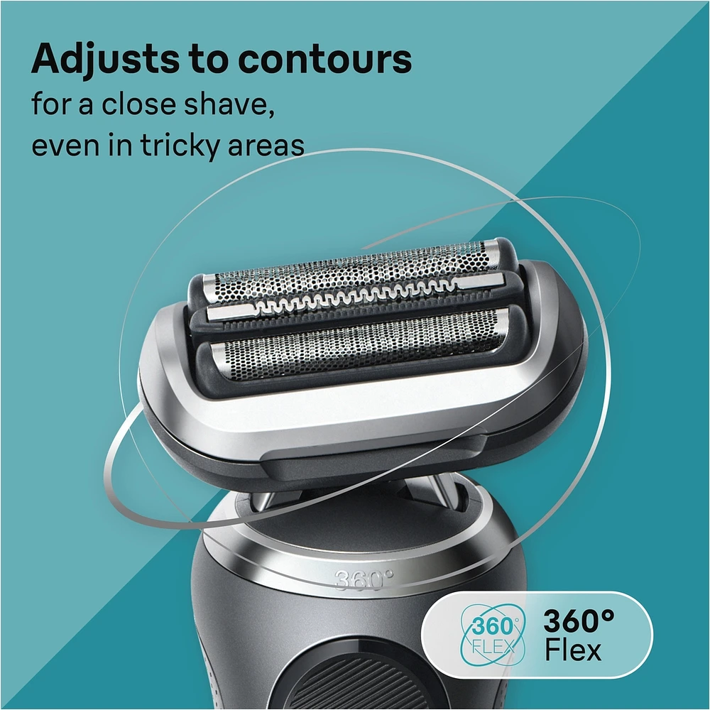 Electric Shaver for Men, Series 7 7171cc, Wet & Dry Shave, Turbo & Gentle Shaving Modes, Waterproof Foil Shaver, Engineered in Germany, Clean & Charge SmartCare Center included, with Precision Trimmer, Space Grey