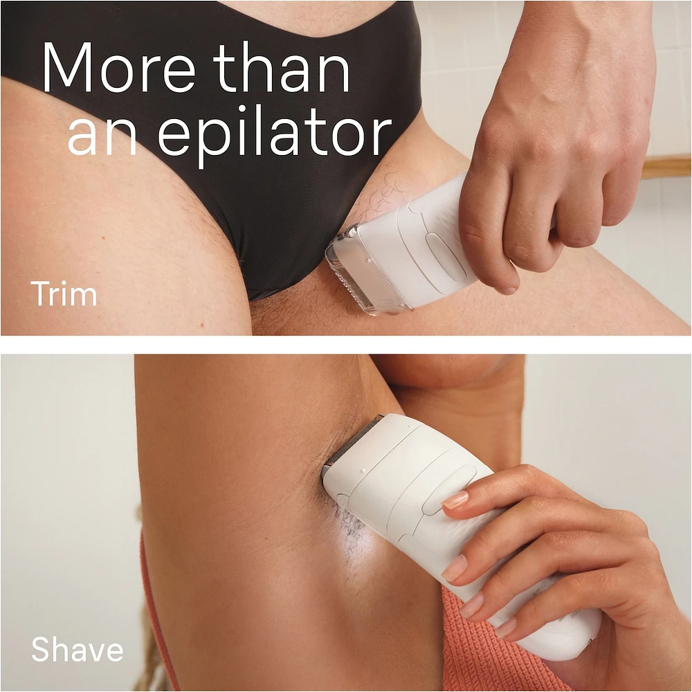 Silk-épil 7 Epilator, Wet and Dry, Wide Head, Includes Shaver Head and Trimmer Comb, SE7-041, Silver