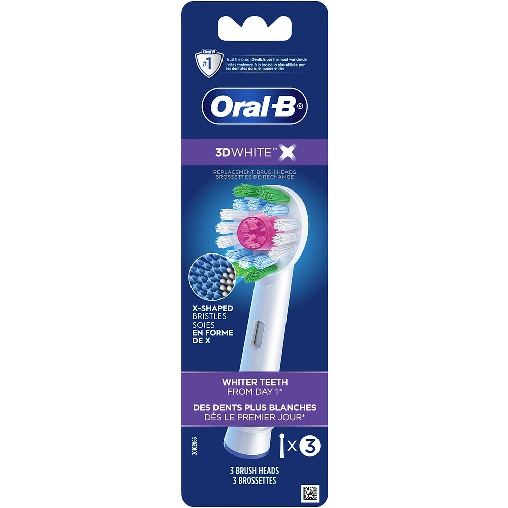 3D White X-Filament Replacement Brush Heads, 3 Count